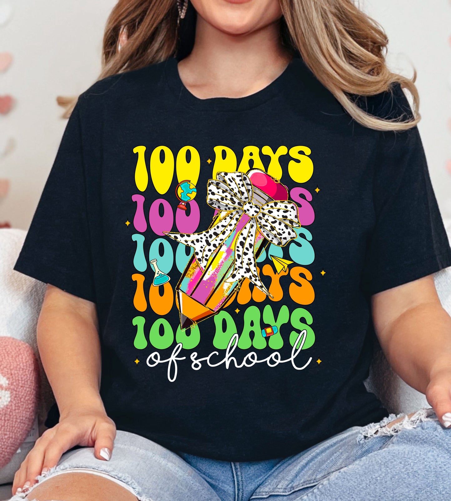 100 Days of School DTF Gangsheet, Premade DTF gangsheet