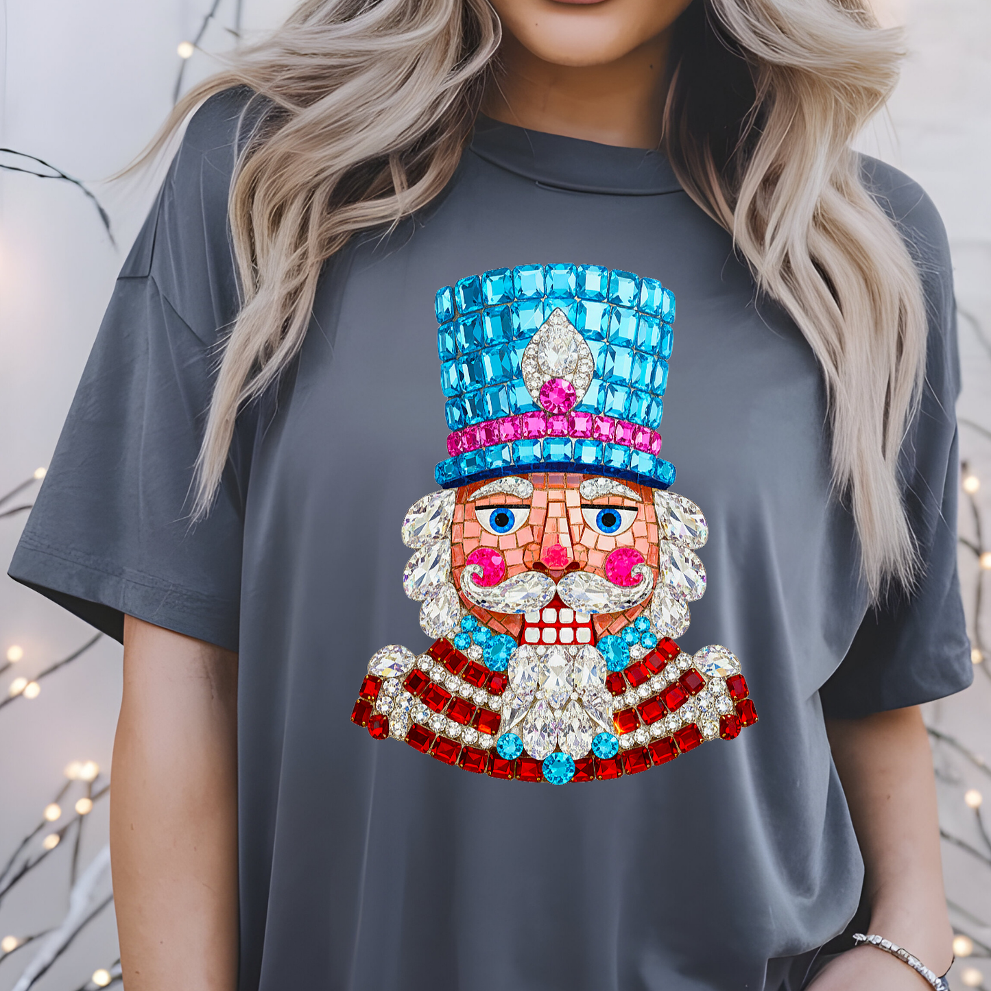 Faux Rhinestone Christmas DTF Premade Gangsheet 10 Full Size Transfers