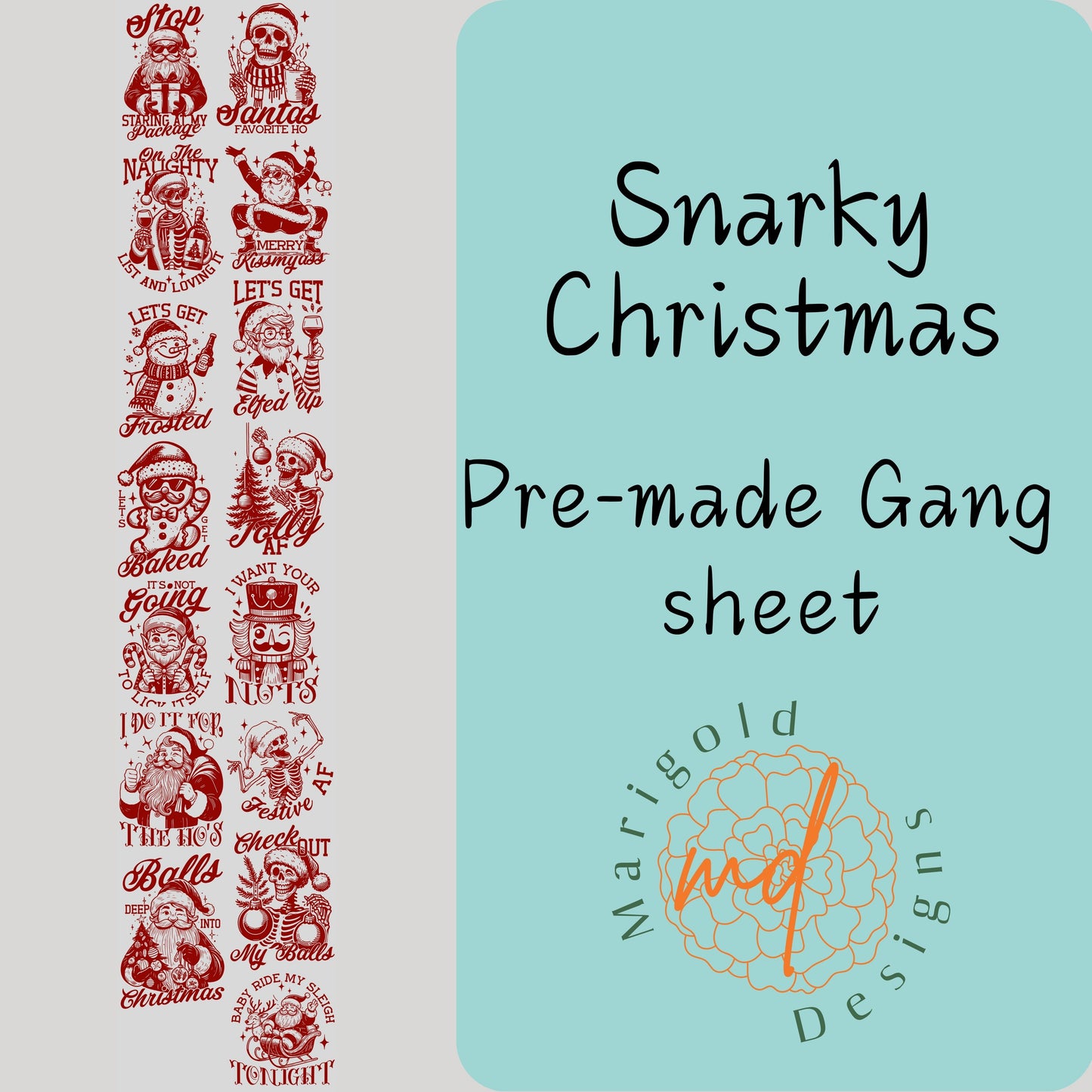 Snarky Christmas Gang Sheet