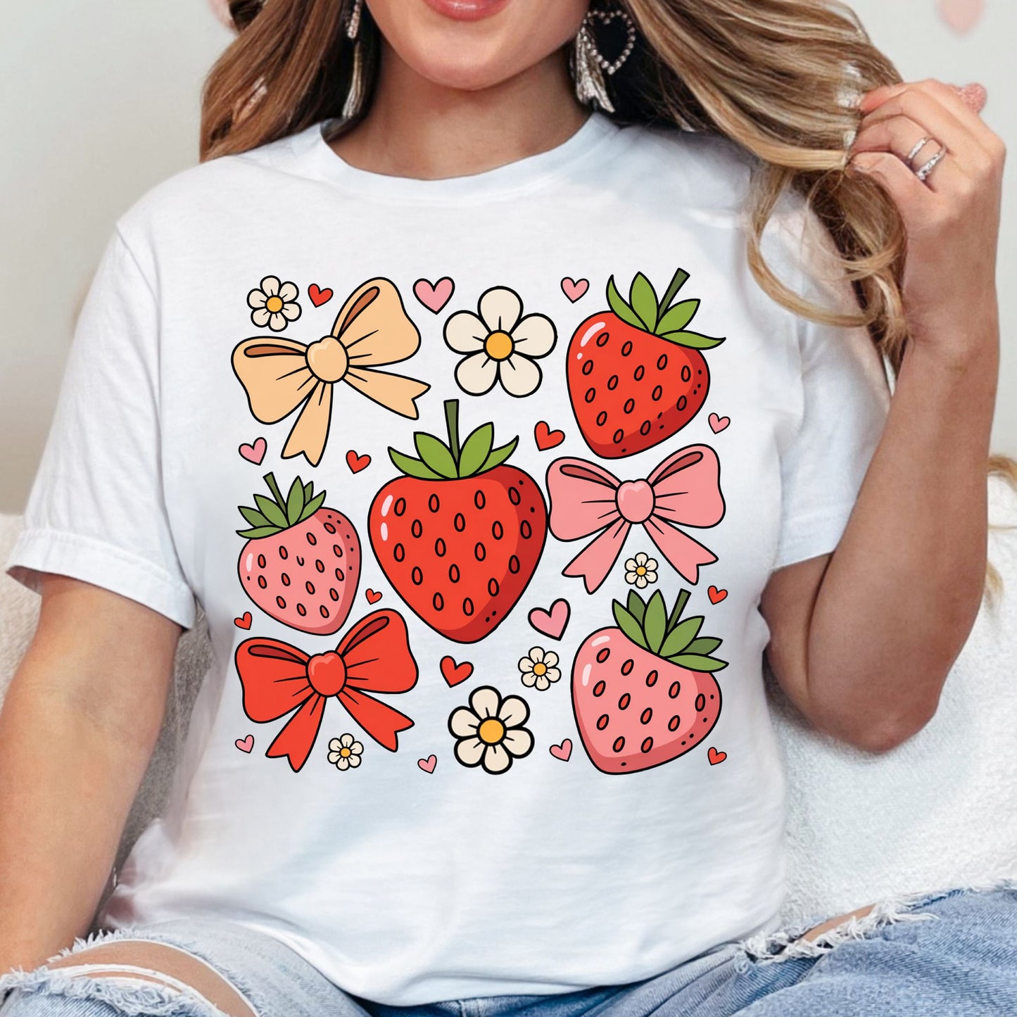 Strawberry Coquette DTF prints, Preppy Strawberries, Strawberry Festival, Summer Strawberry prints, Floral Strawberry, Boho Summer prints