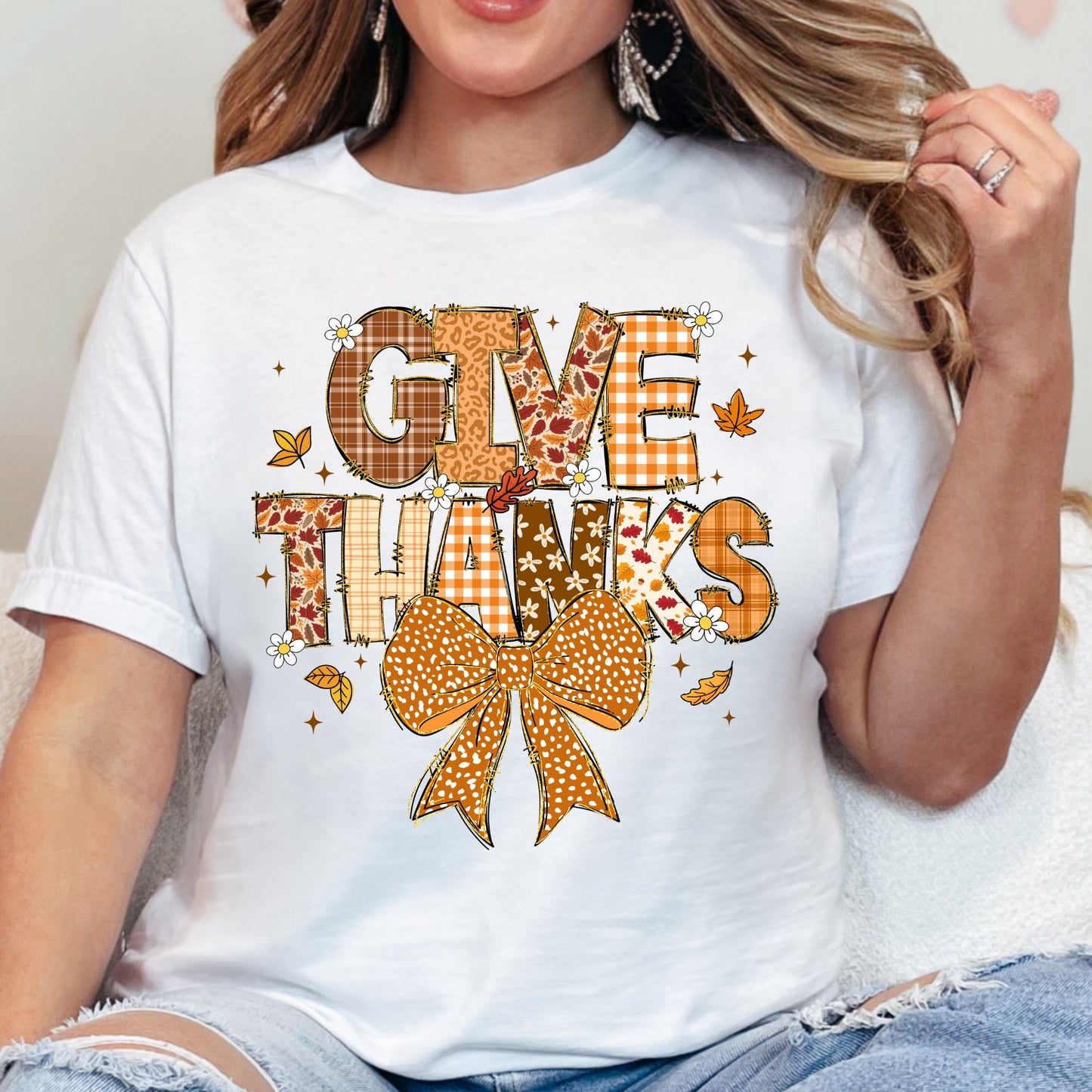 Give Thanks Fall Pumpkin Premade Gangsheet 16 Full Size Transfers