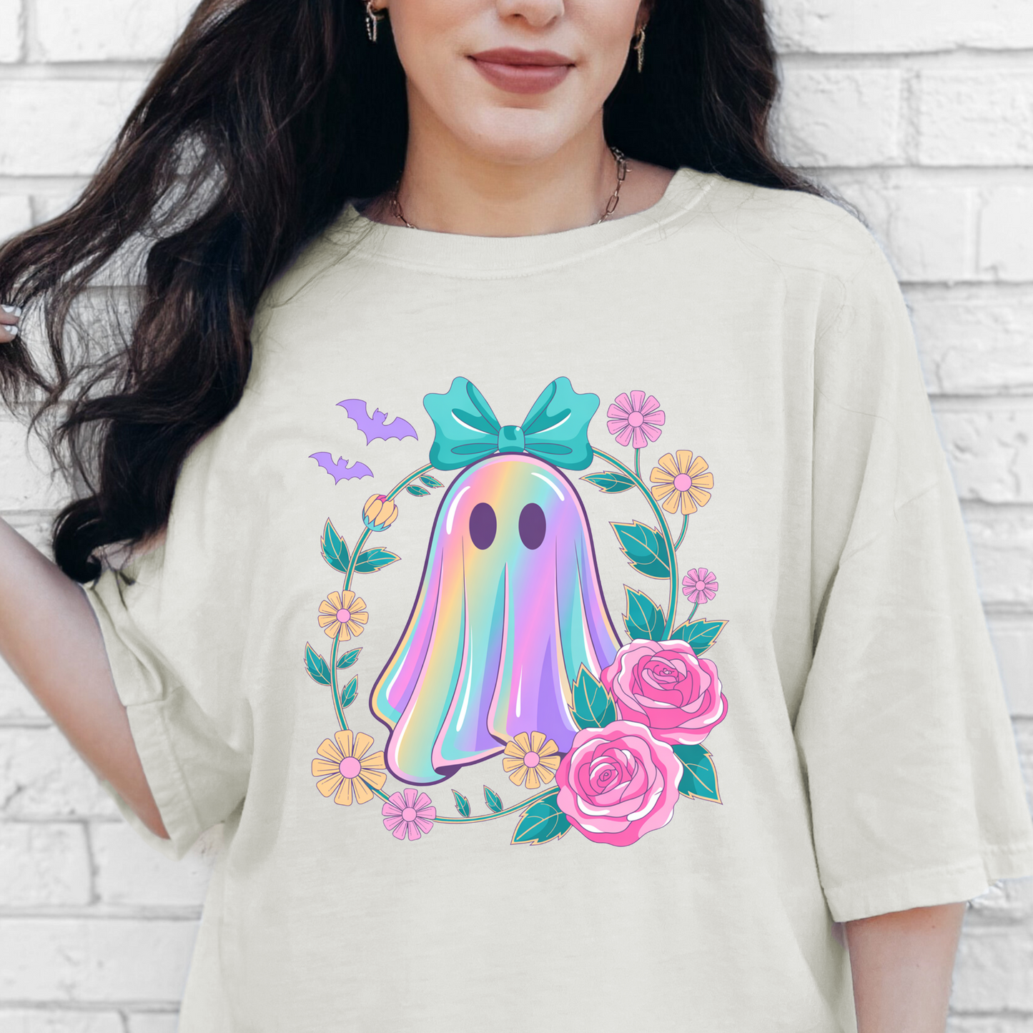 Neon Ghost Spooky Halloween Premade Gangsheet 6 Full Size Transfers