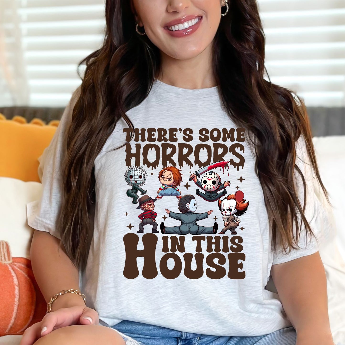 There's some Horrors in the House premade DTF gang sheet, Halloween Prints, Halloween Transfers, Killer Halloween transfers,Spooky transfers
