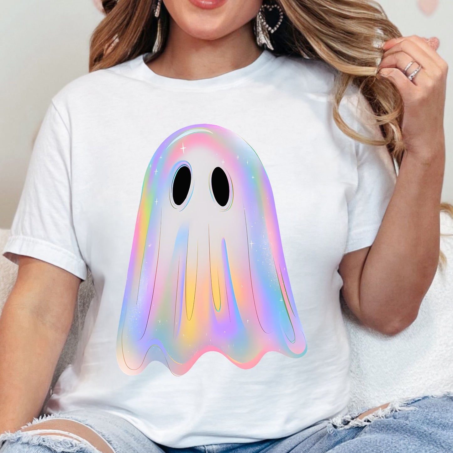 Iredescent Halloween Premade Gangsheet 10 Full Size Transfers Ready to Press DTF Transfer Hot Peel
