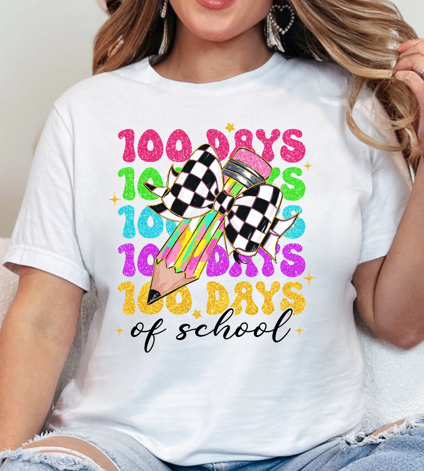 100 Days of School DTF Gangsheet, Premade DTF gangsheet