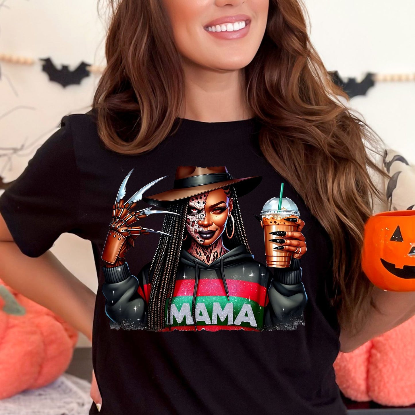 Black Halloween Horror Mama DTF Bundle, Spooky Mama Prints, Halloween Transfers, Killer Halloween transfers, Spooky heat transfers, Halloween