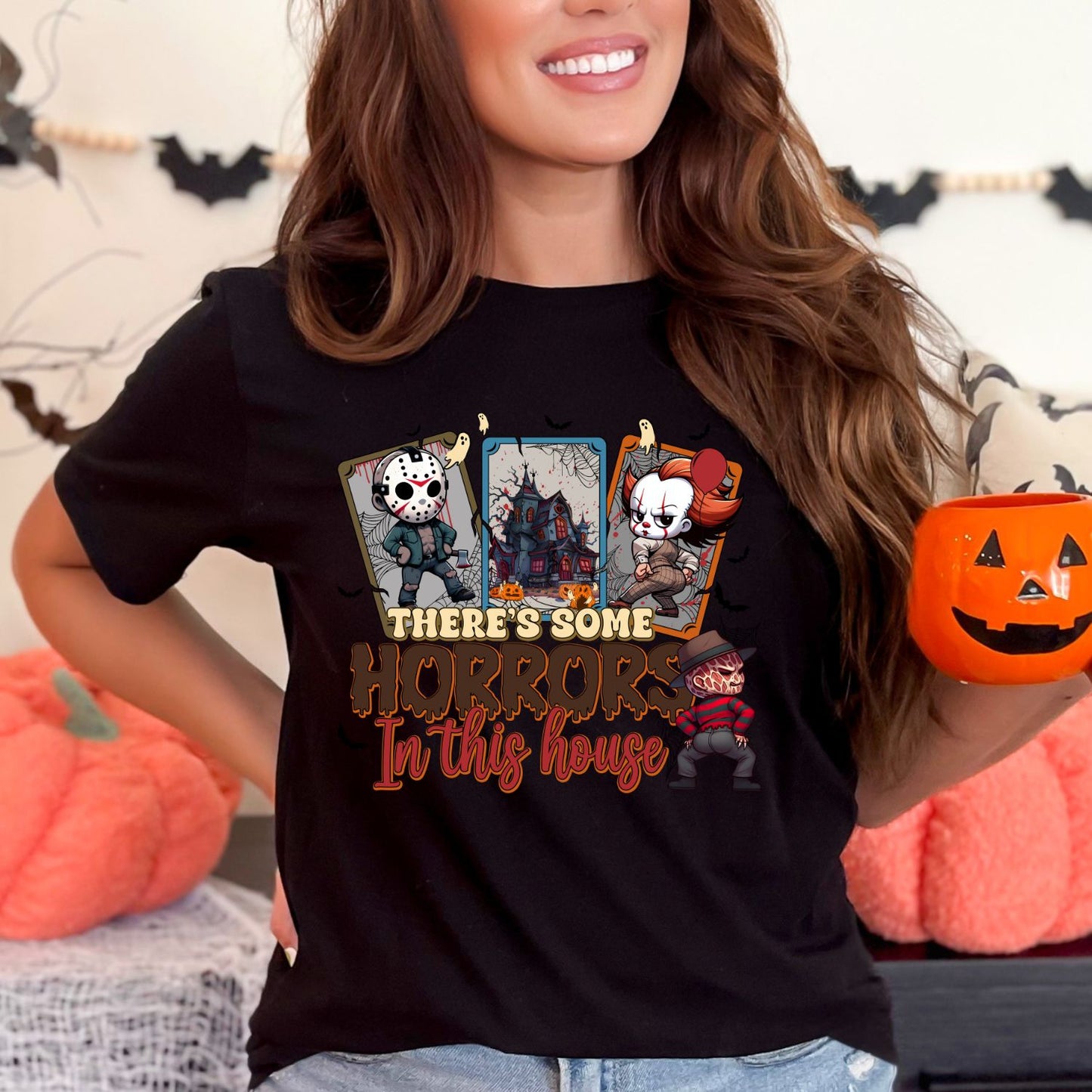 There's some Horrors in the House premade DTF gang sheet, Halloween Prints, Halloween Transfers, Killer Halloween transfers,Spooky transfers