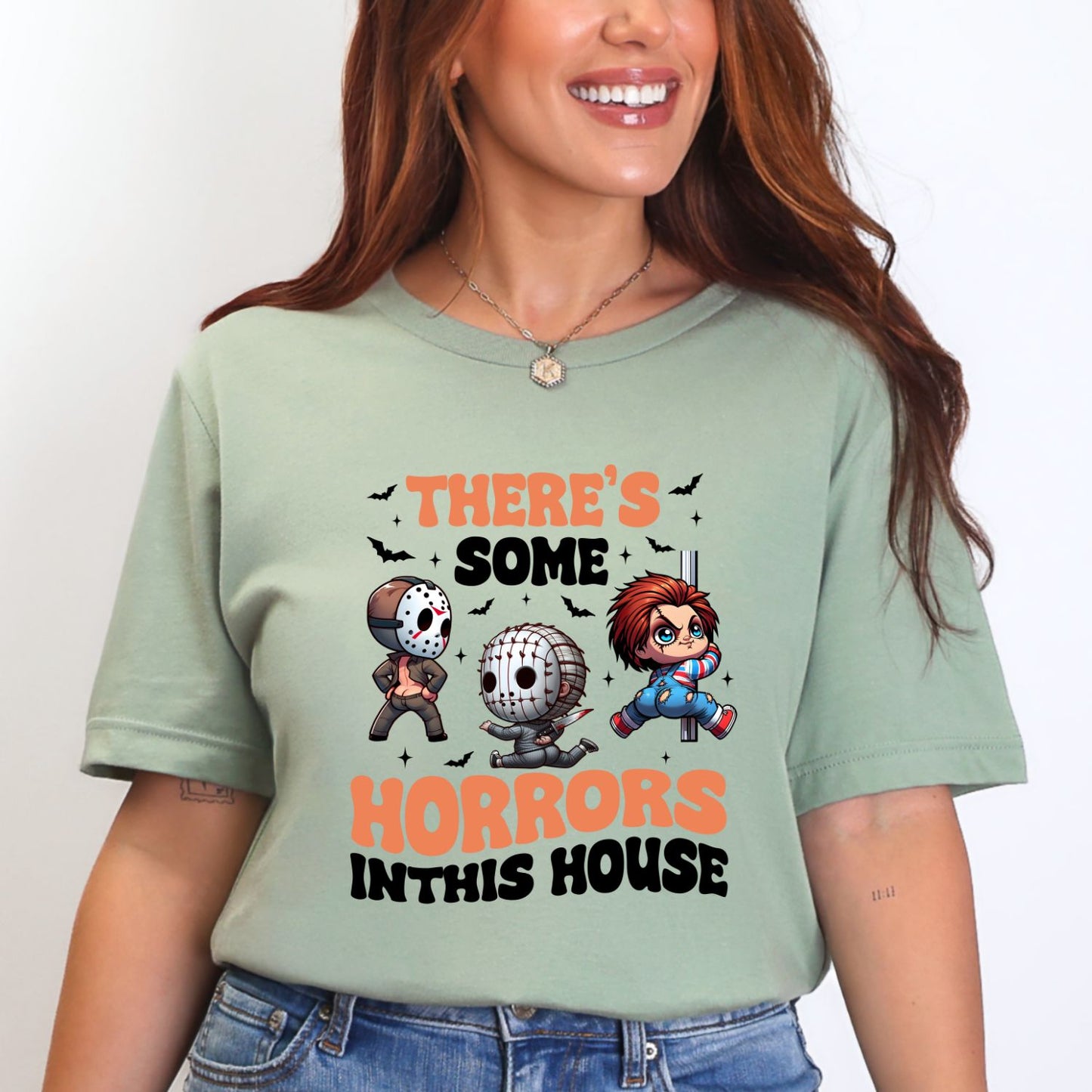 There's some Horrors in the House premade DTF gang sheet, Halloween Prints, Halloween Transfers, Killer Halloween transfers,Spooky transfers