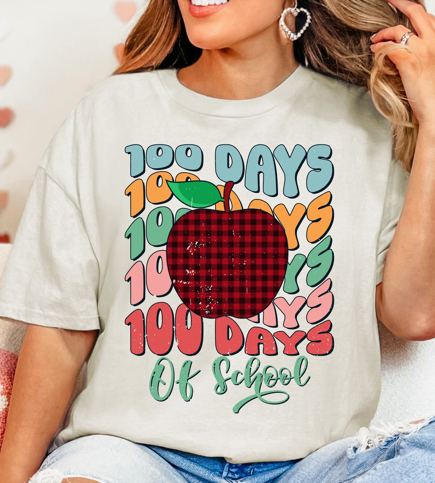 100 Days of School DTF Gangsheet, Premade DTF gangsheet