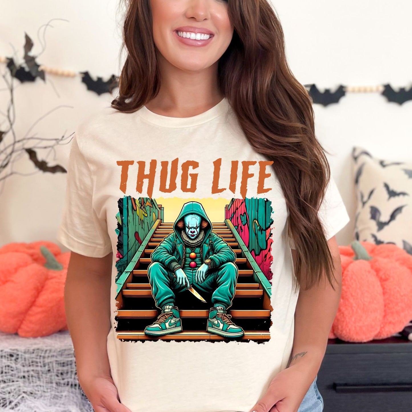 Thug Life Halloween Horror Movie Characters premade DTF gang sheet, Halloween Prints, Halloween Transfers, Killer Halloween transfers
