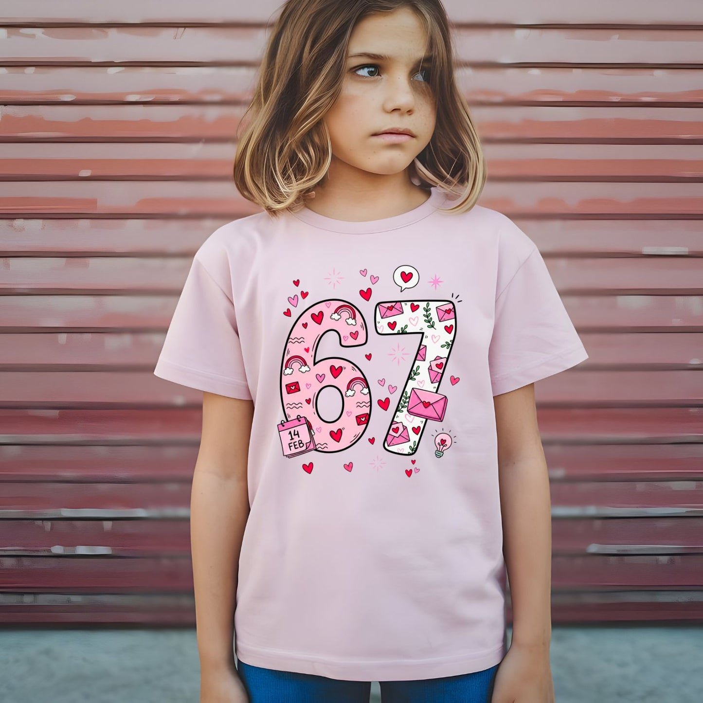 Six Seven Valentine's Youth Premade Gangsheet 10 Transfers