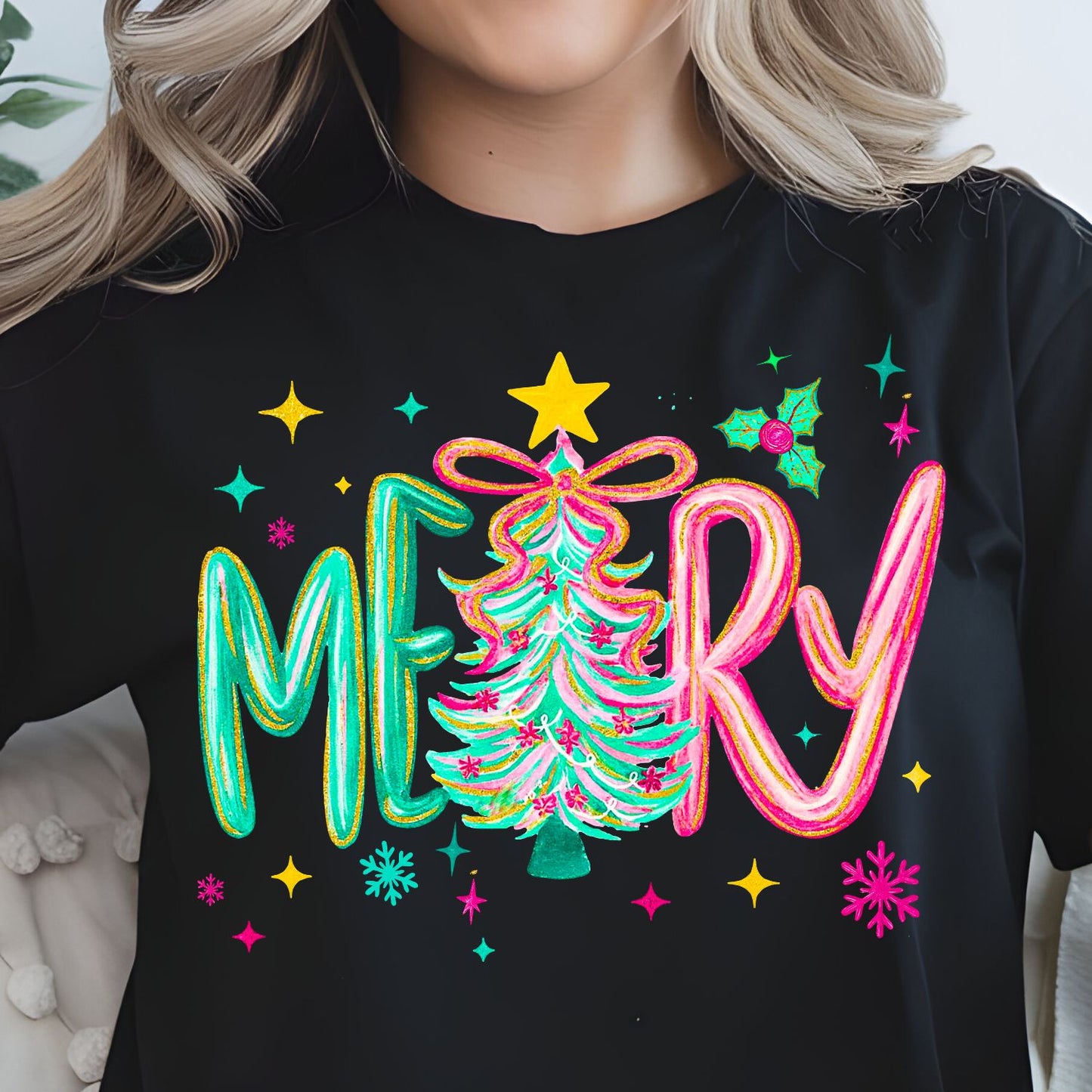 Pink Brushstroke Christmas premade DTF Gangsheet