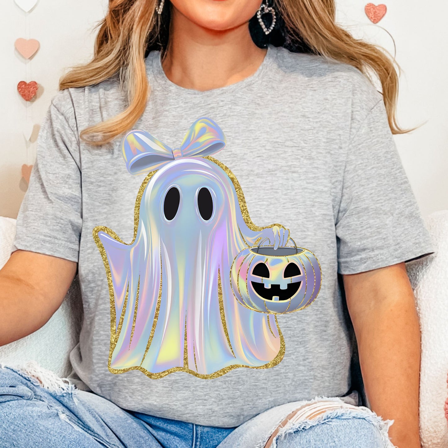Iredescent Halloween Premade Gangsheet 10 Full Size Transfers Ready to Press DTF Transfer Hot Peel