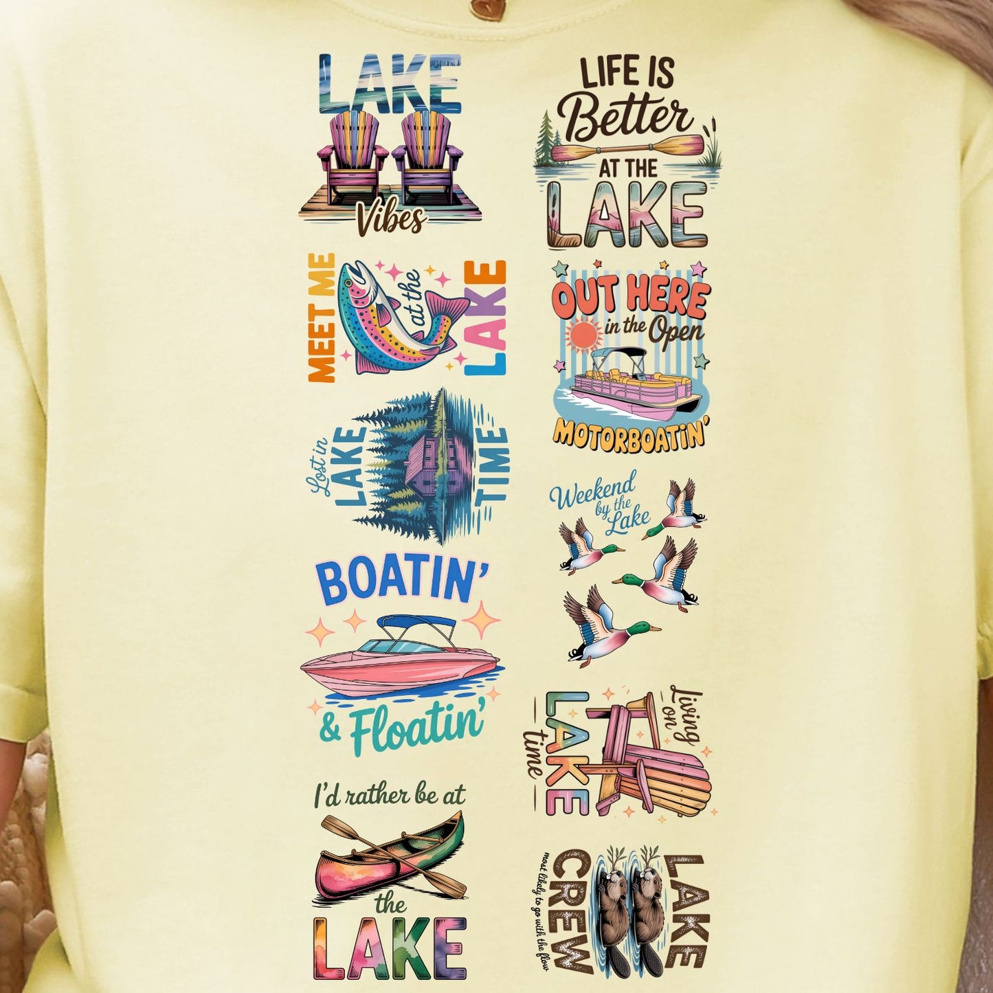 Lake Vibes premade DTF gang sheet- 10 prints