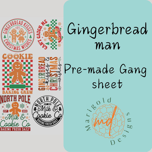 Gingerbread Man Premade Gang Sheet