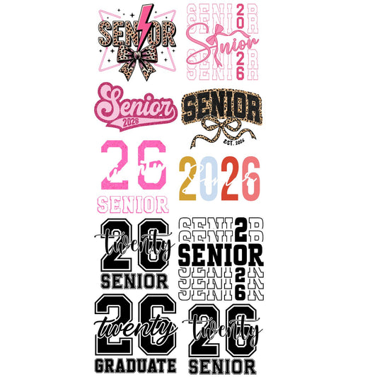 Senior 2026 Premade Gangsheet 10 Transfers