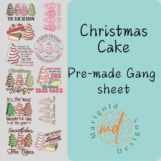 Christmas Cake Premade Gang Sheet