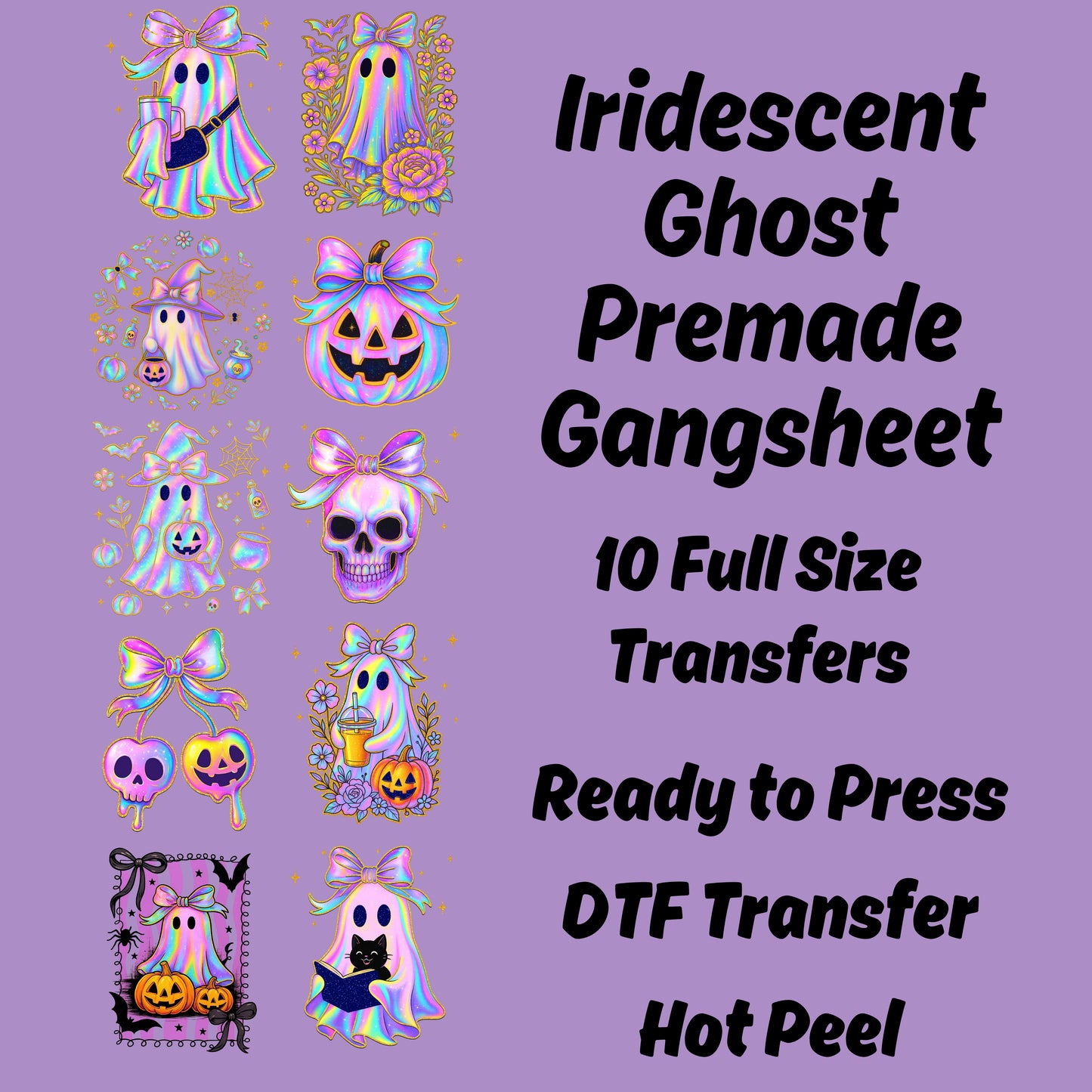 Iridescent Ghost prints, Coquette Halloween Design, Trendy Halloween Transfers, Horror Movie, Girly Halloween, Cute Ghost, Pumpkin Transfers