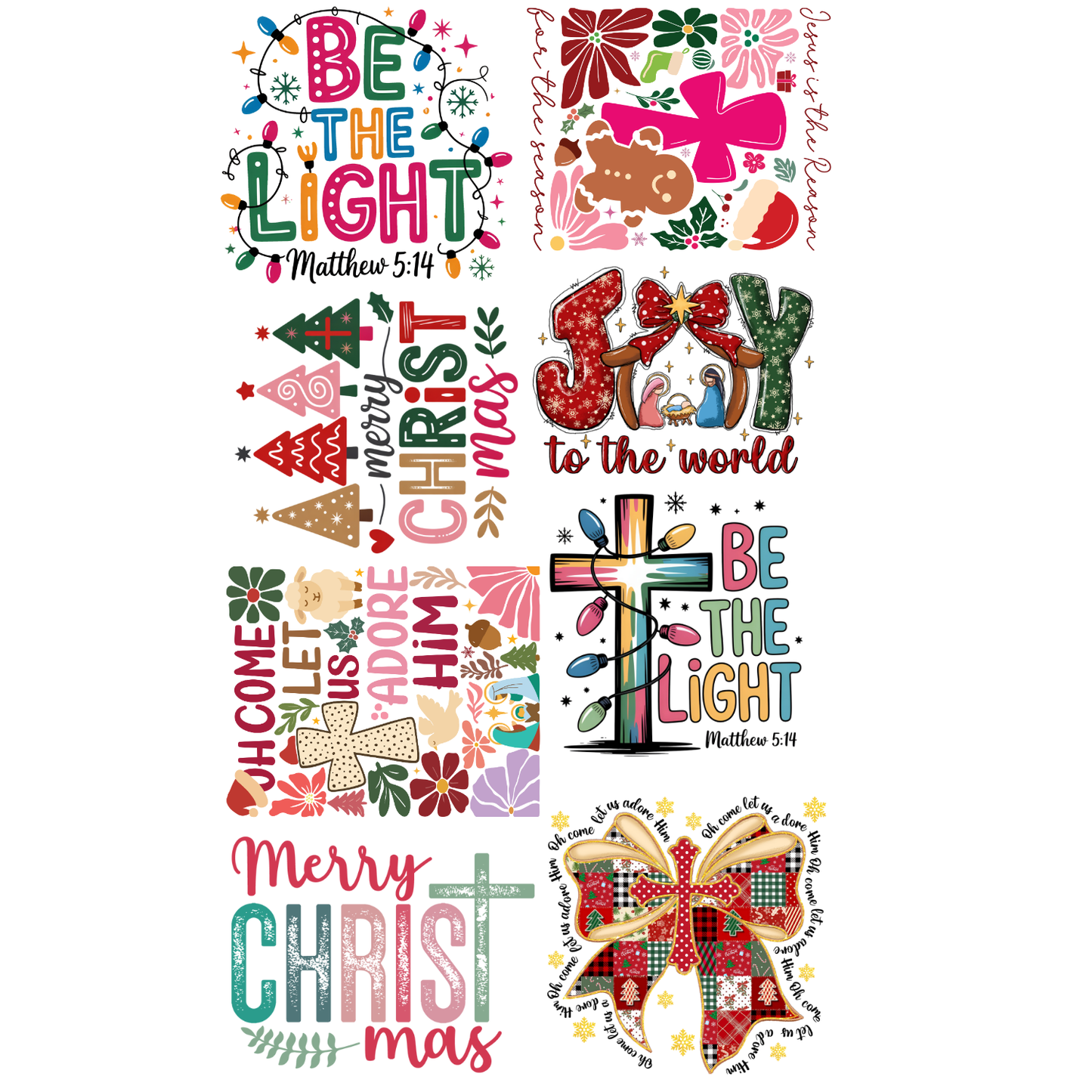 Christmas Faith Premade Gangsheet- 8 Adult Prints