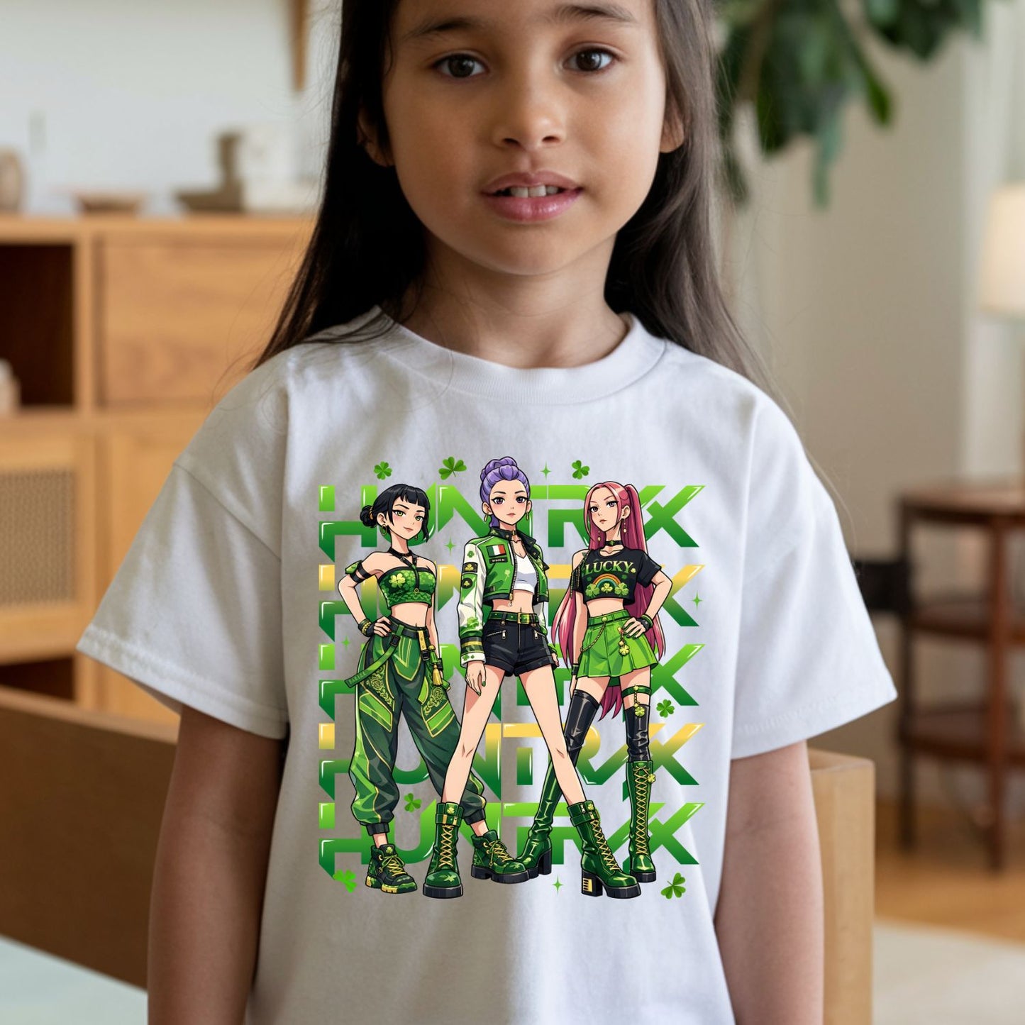 Huntrix St Patricks Kpop Demons Transfers for Youth