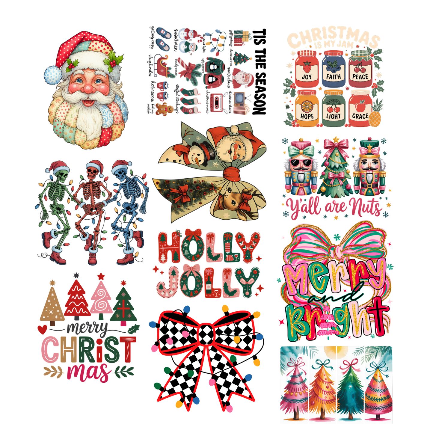 Christmas Premade Gangsheet- 11 Adult Prints