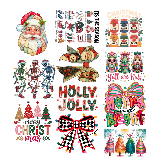 Christmas Premade Gangsheet- 11 Adult Prints