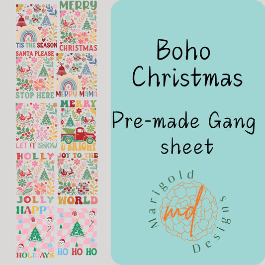 Boho Christmas Premade Gang Sheet