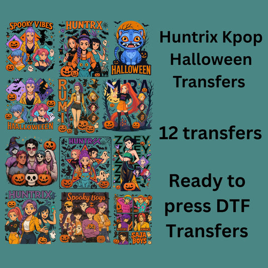 Huntrix Kpop Halloween Premade DTF Gang Sheet-12 Transfers