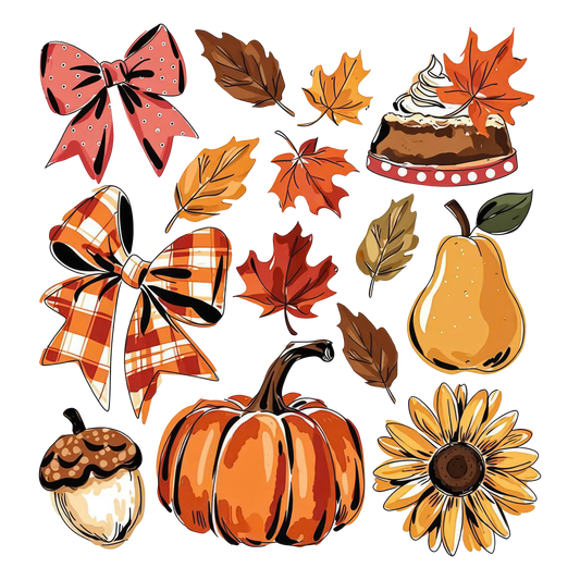 Fall Pumpkin Bows & Leafs