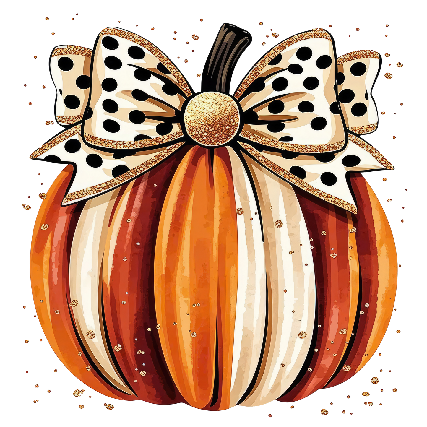 Pumpkin Polka Dot Bow