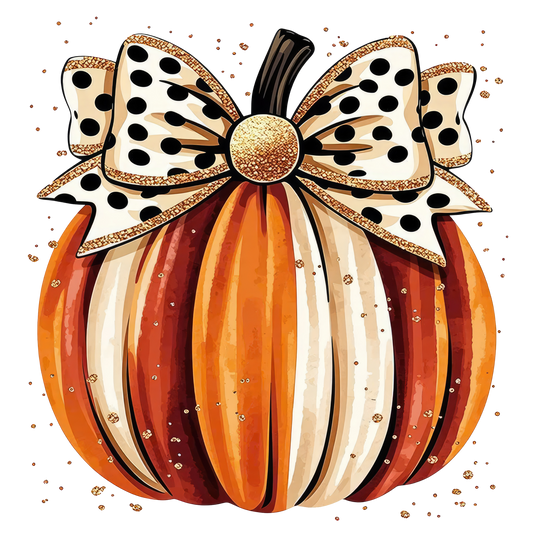 Pumpkin Polka Dot Bow