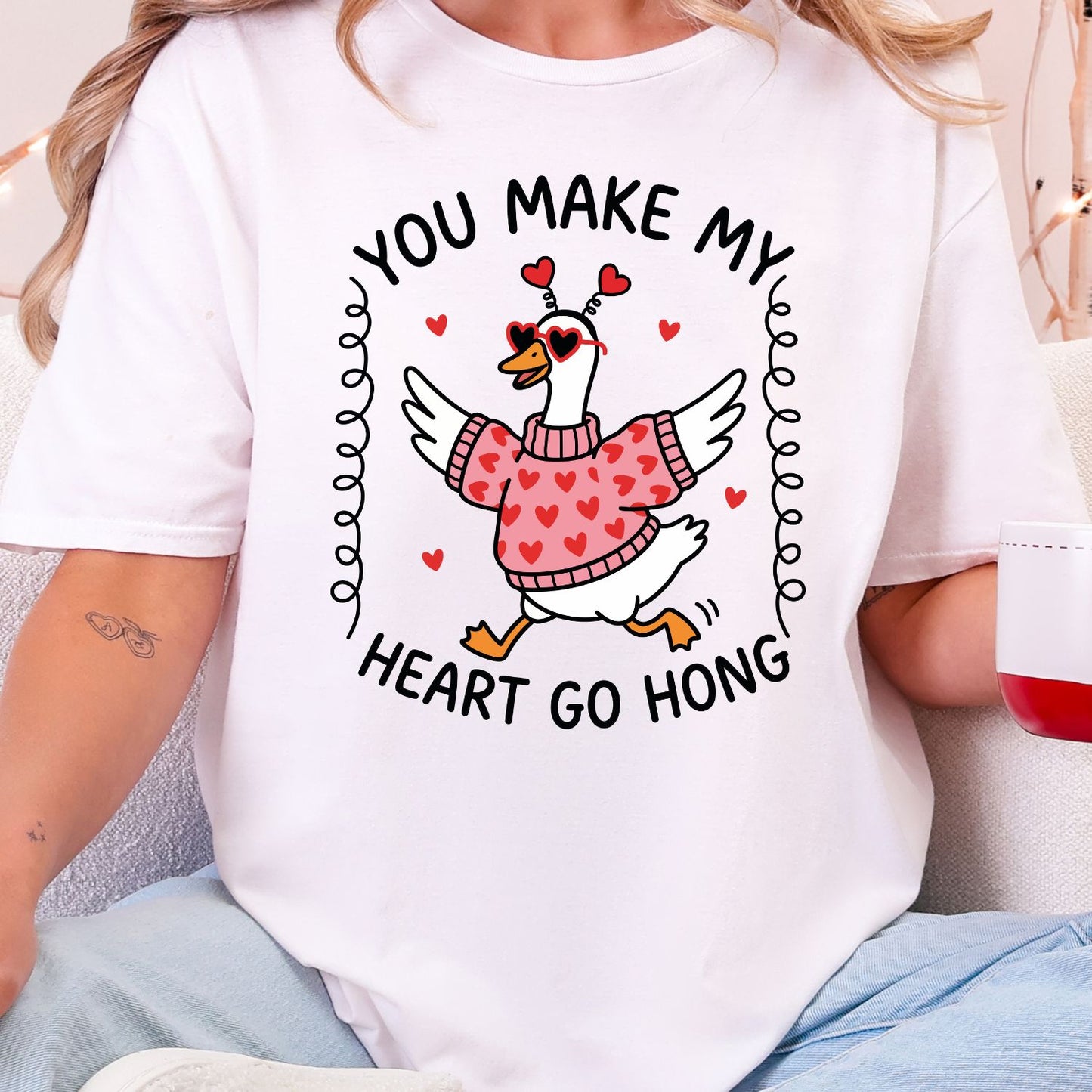 Valentine Day Silly Goose DTF Premade Gangsheet 10 Full Size Transfers