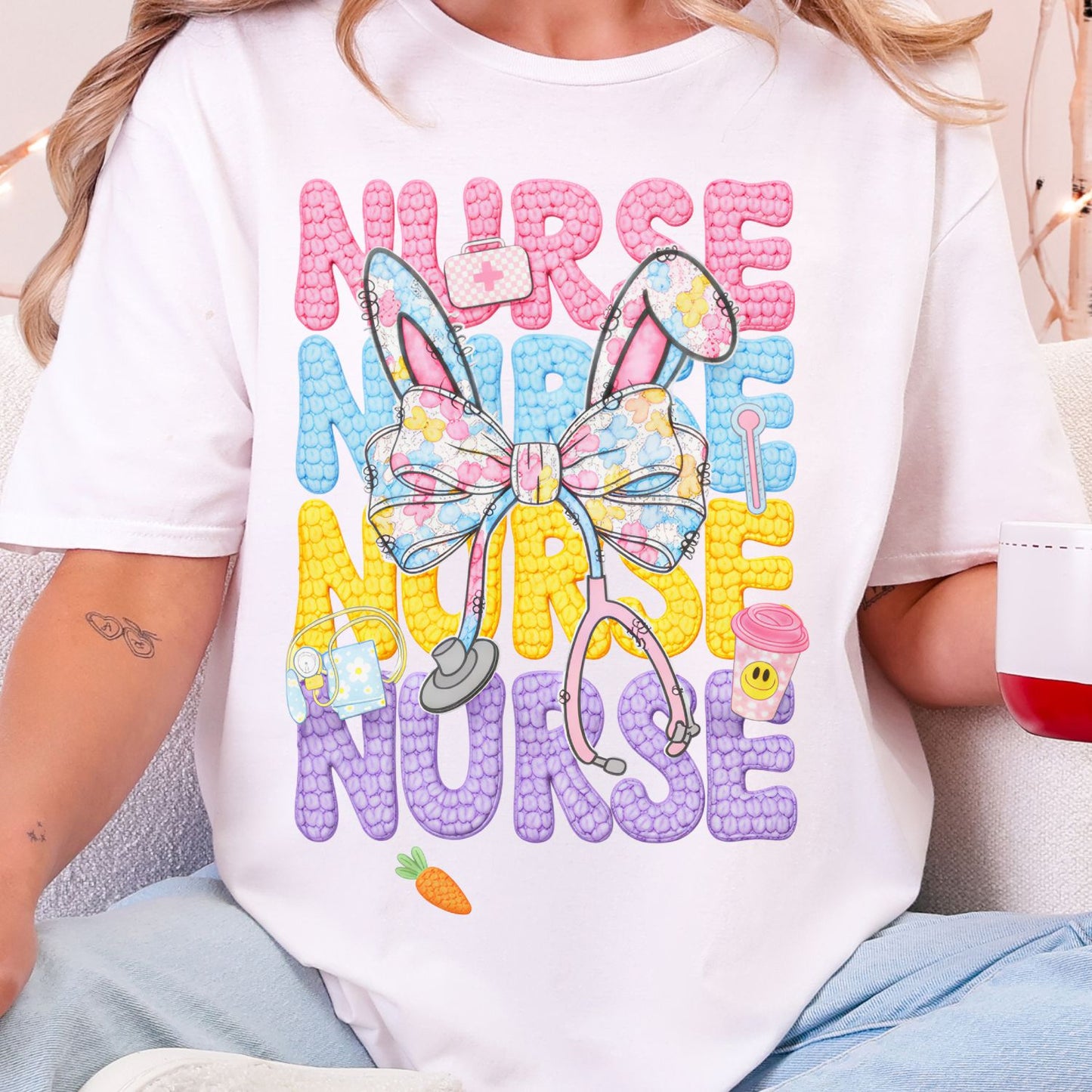 Yarn Easter Nurse Premade Gangsheet 6 Full Size Transfers