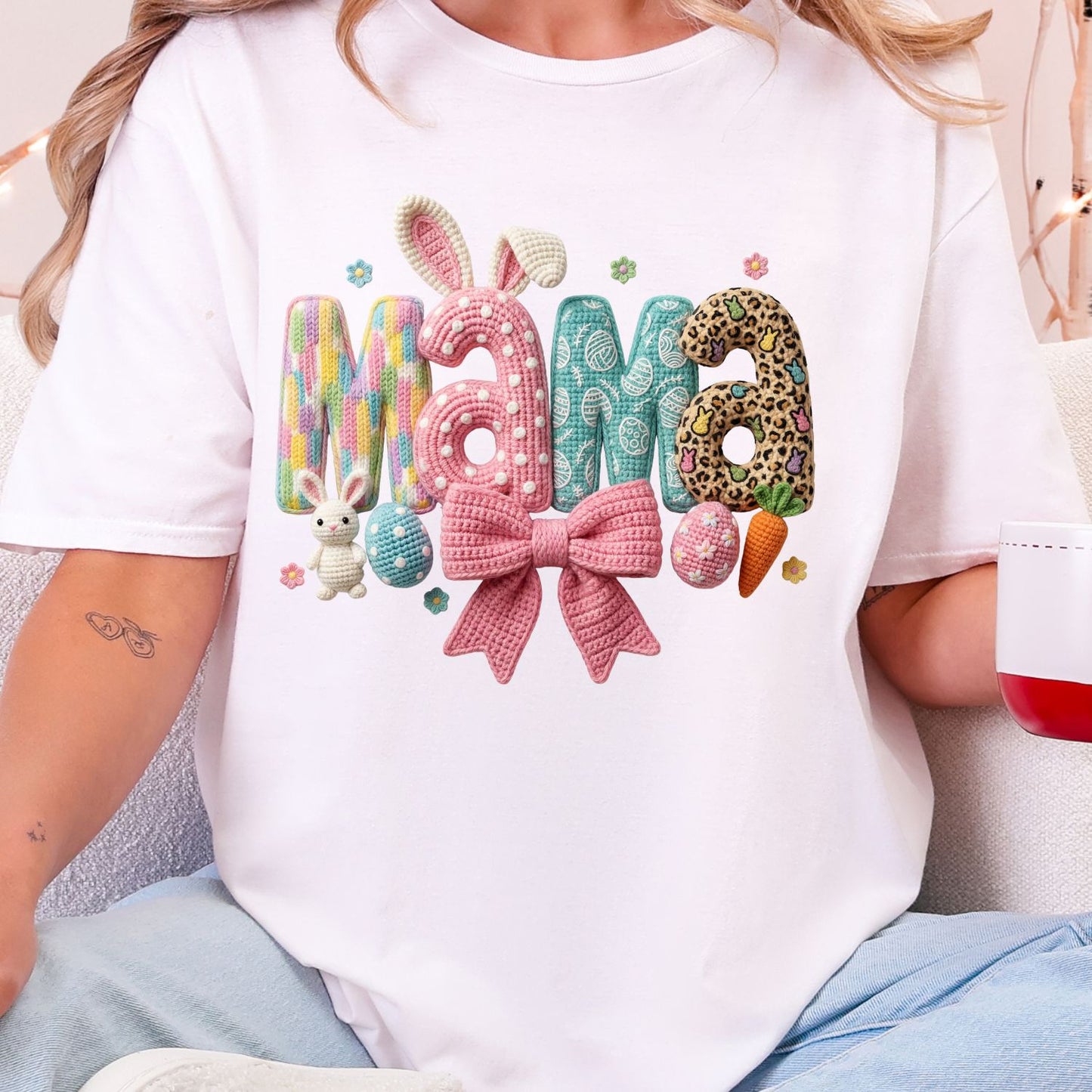 Yarn Easter bunny Premade Gangsheet 15 Full Size Transfers