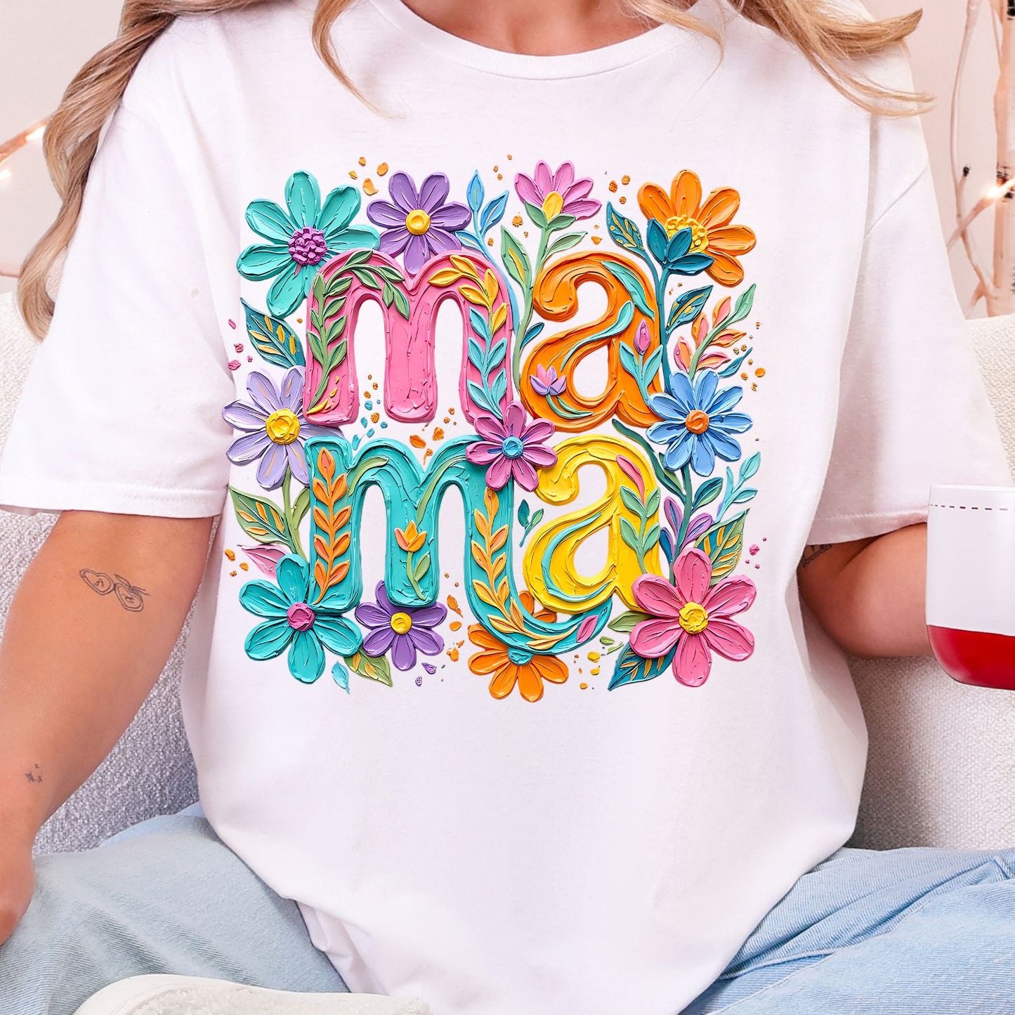 Mama Floral Premade Gangsheet 6 adult Size Transfers