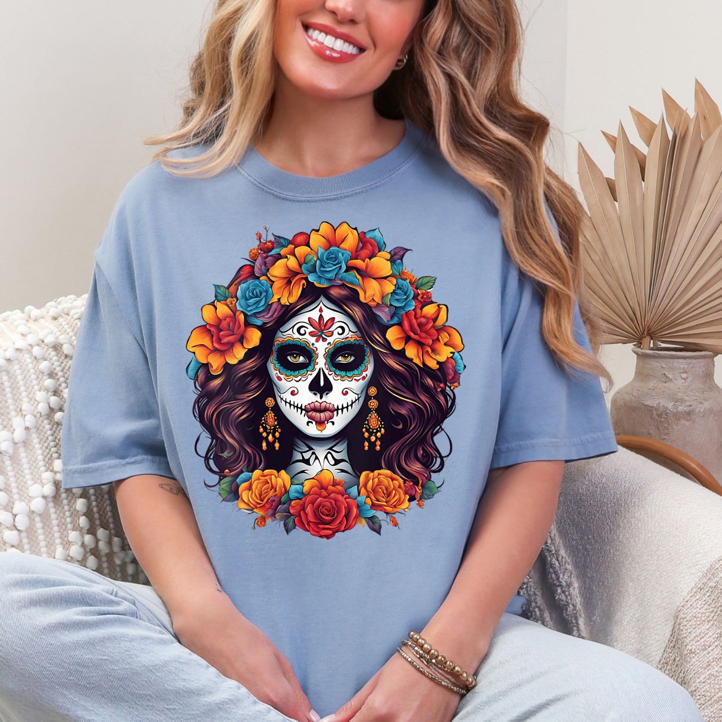 De Los Muertos La Catrina, Day of the Dead, premade DTF gang sheet- 12 adult prints