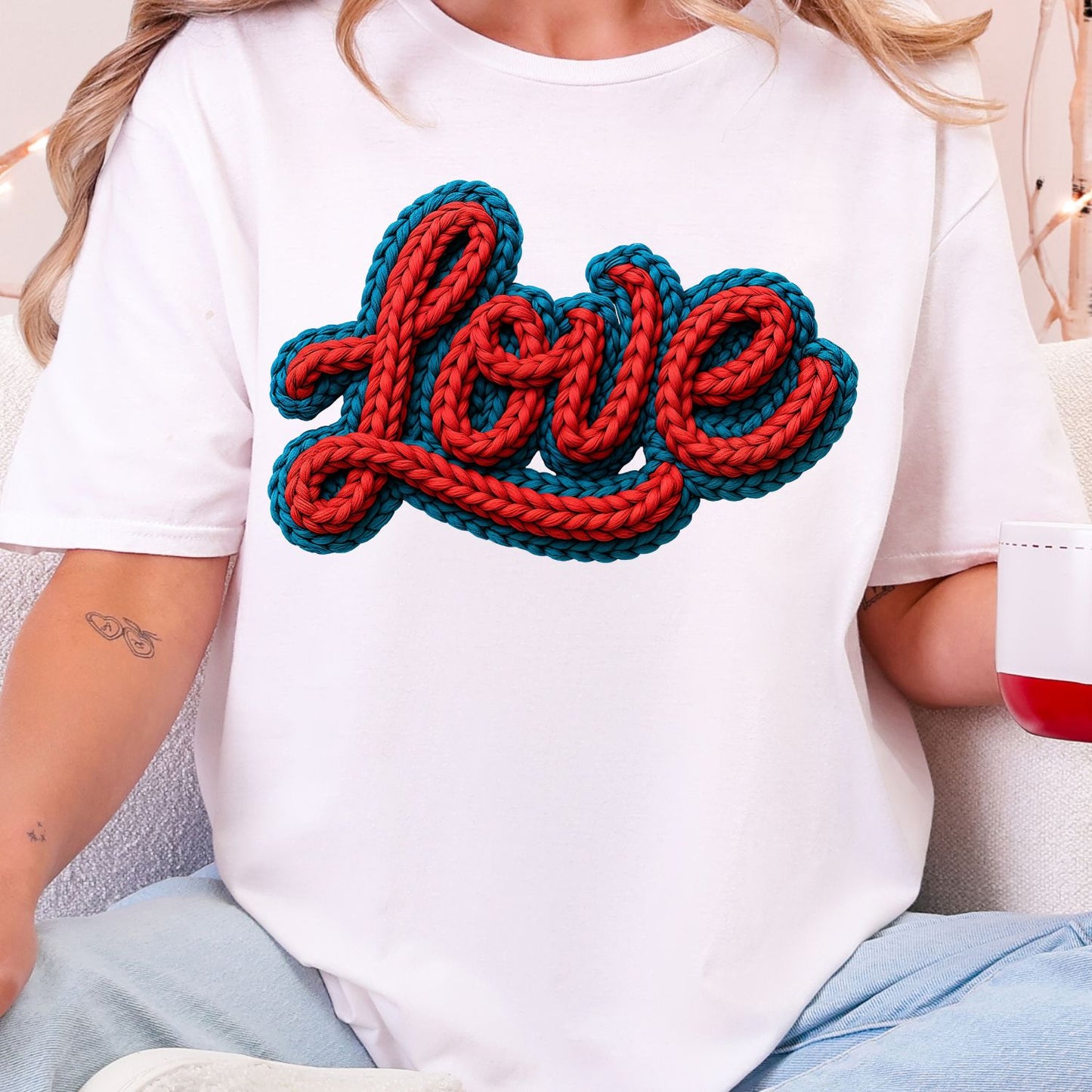 Crochet Valentine Day DTF Premade Gangsheet 15 Youth Size Transfers