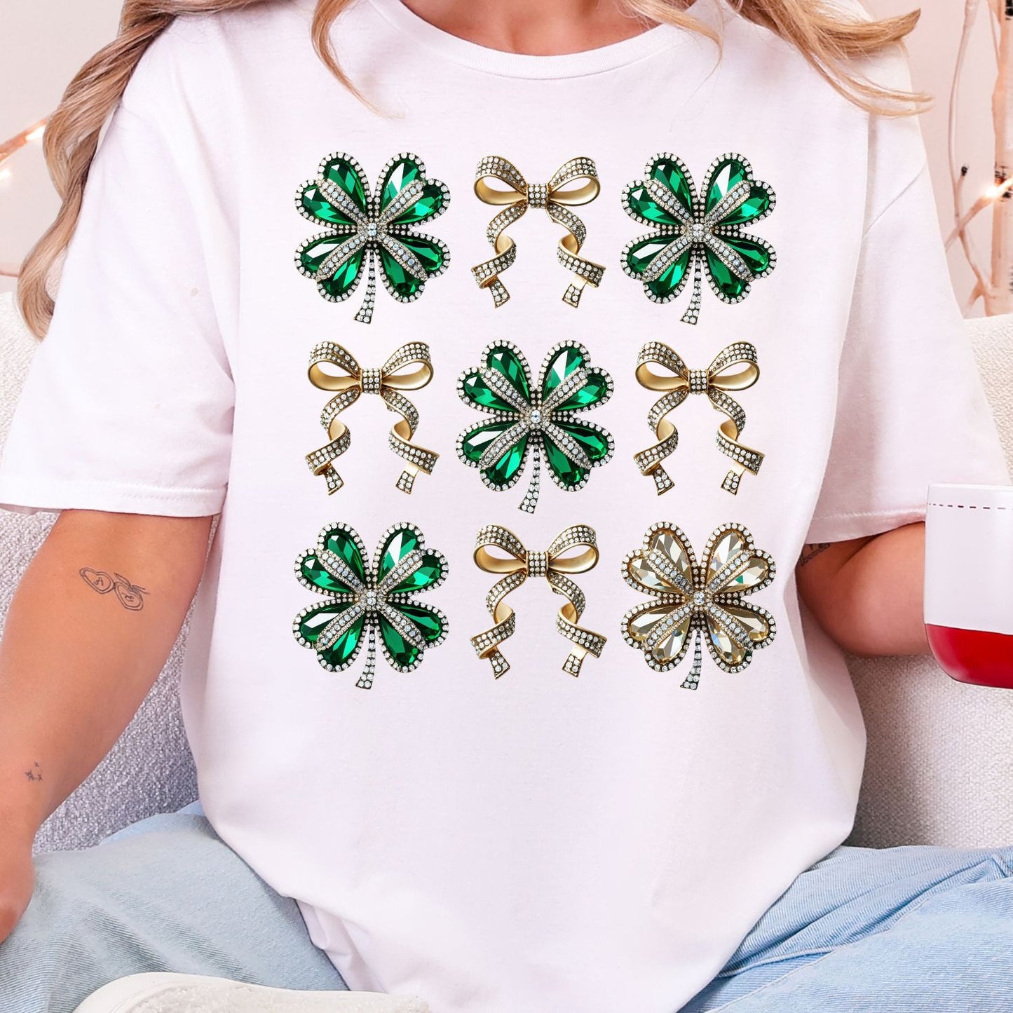 St Patrick's Rhinestone premade DTF gang sheet-6 adult prints