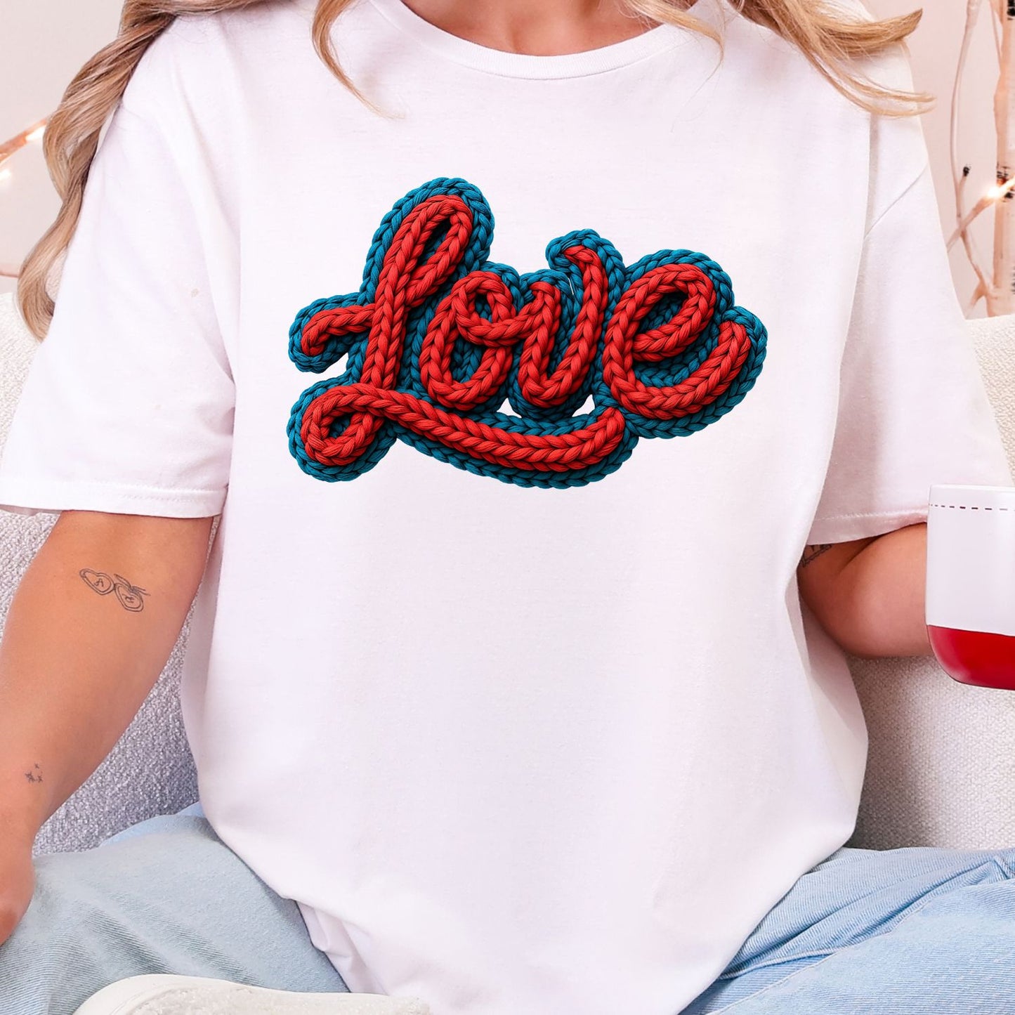 Yarn Valentine Day DTF Premade Gangsheet 12 Full Size Transfers