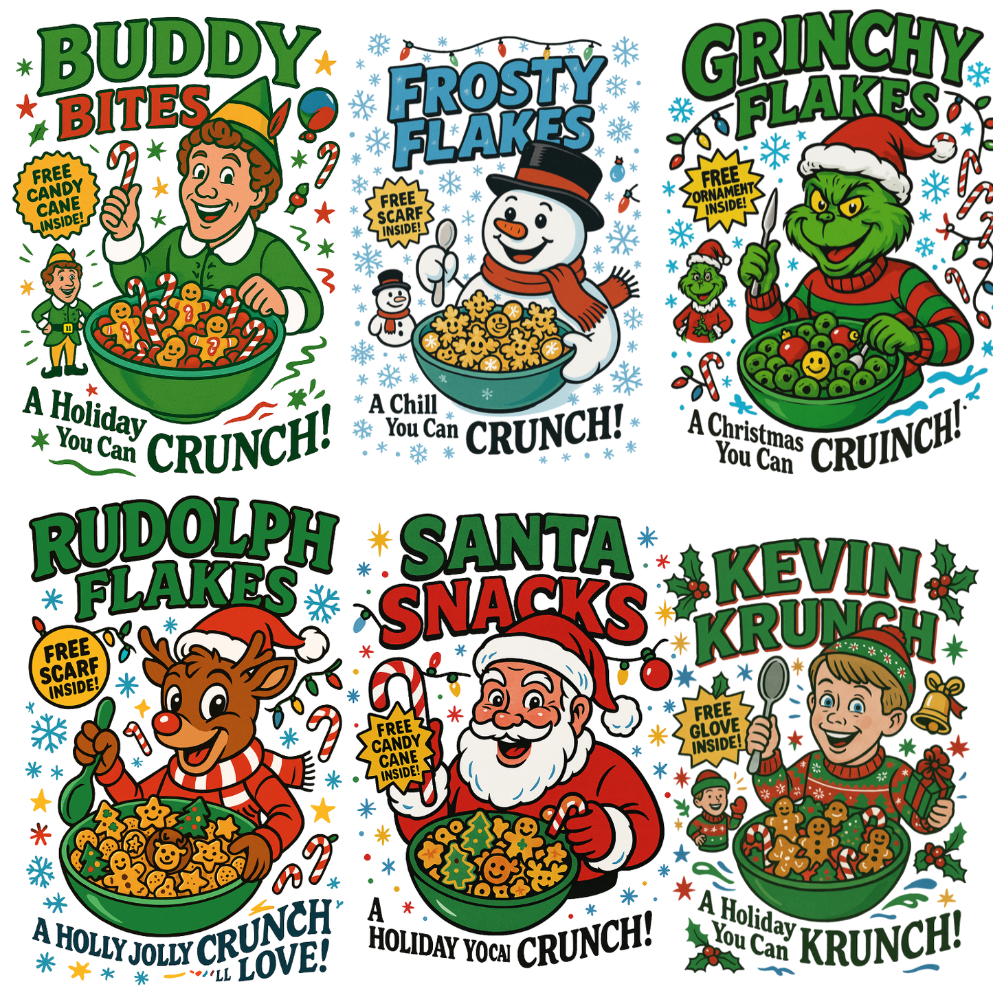 Funny Christmas Cereal Premade DTF gang sheet-6 Adults print