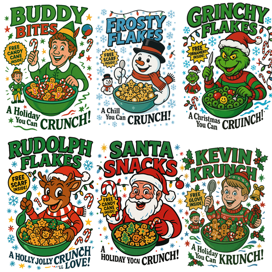 Funny Christmas Cereal Premade DTF gang sheet-6 Adults print
