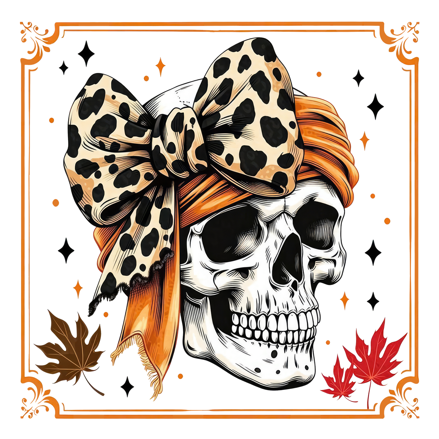 Fall Skull with Coquette Bow