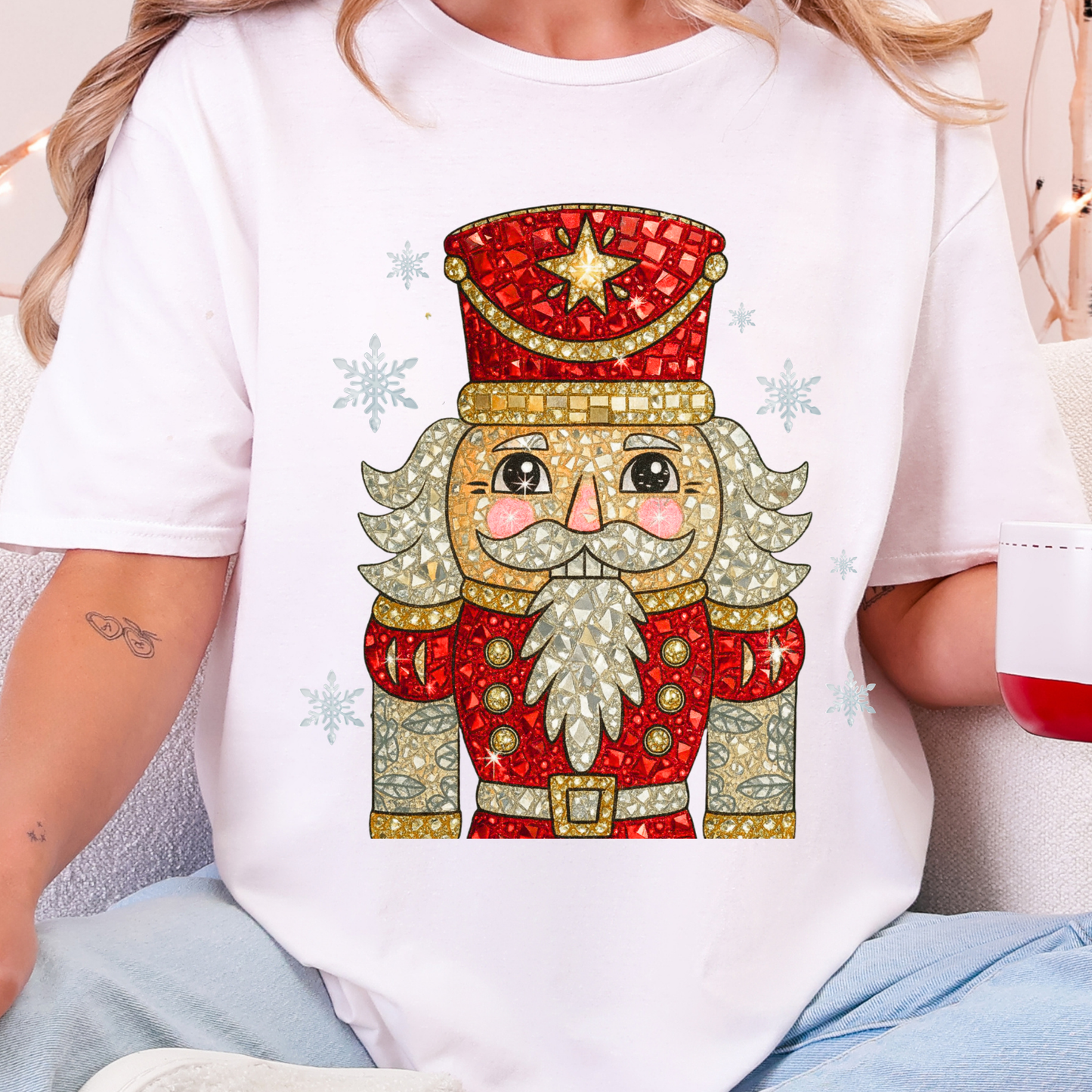 Faux Rhinestone Christmas DTF Premade Gangsheet 10 Full Size Transfers