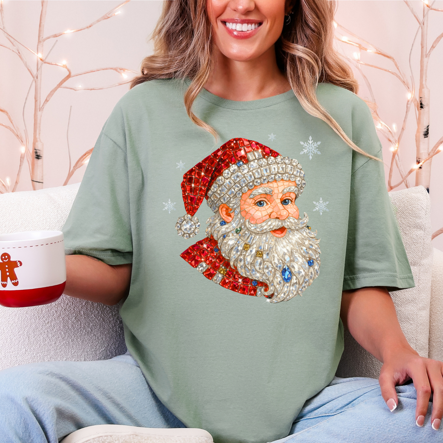 Faux Rhinestone Christmas DTF Premade Gangsheet 10 Full Size Transfers