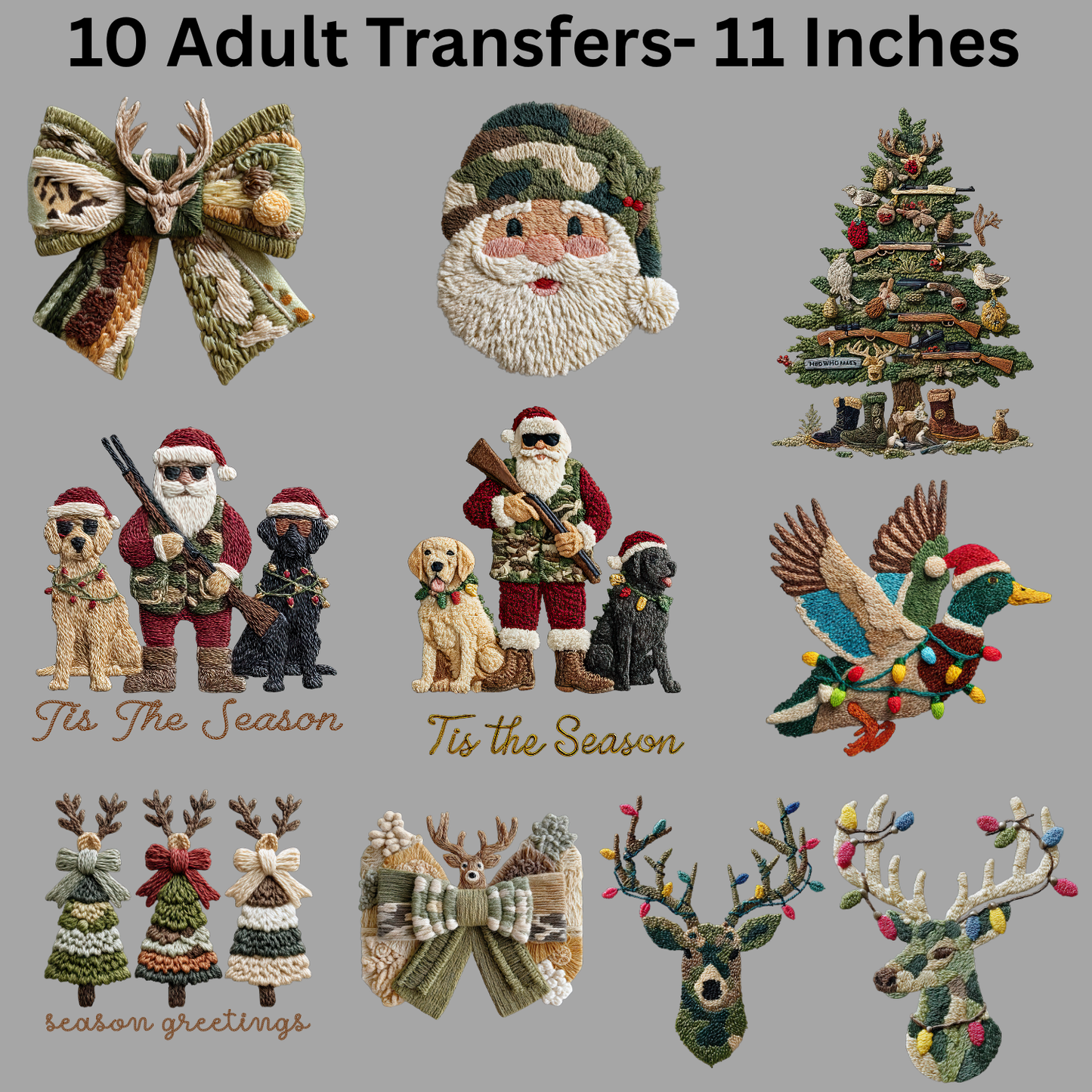 Camo Christmas Premade Gangsheet 10 Full Size prints