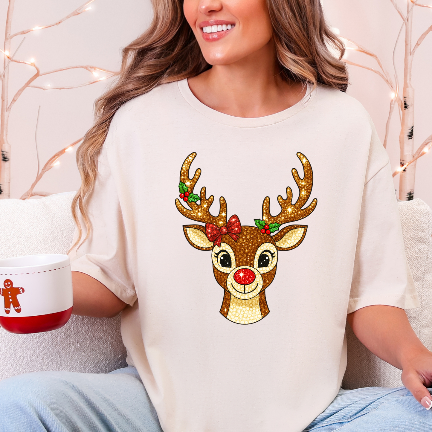 Faux Rhinestone Christmas DTF Premade Gangsheet 10 Full Size Transfers