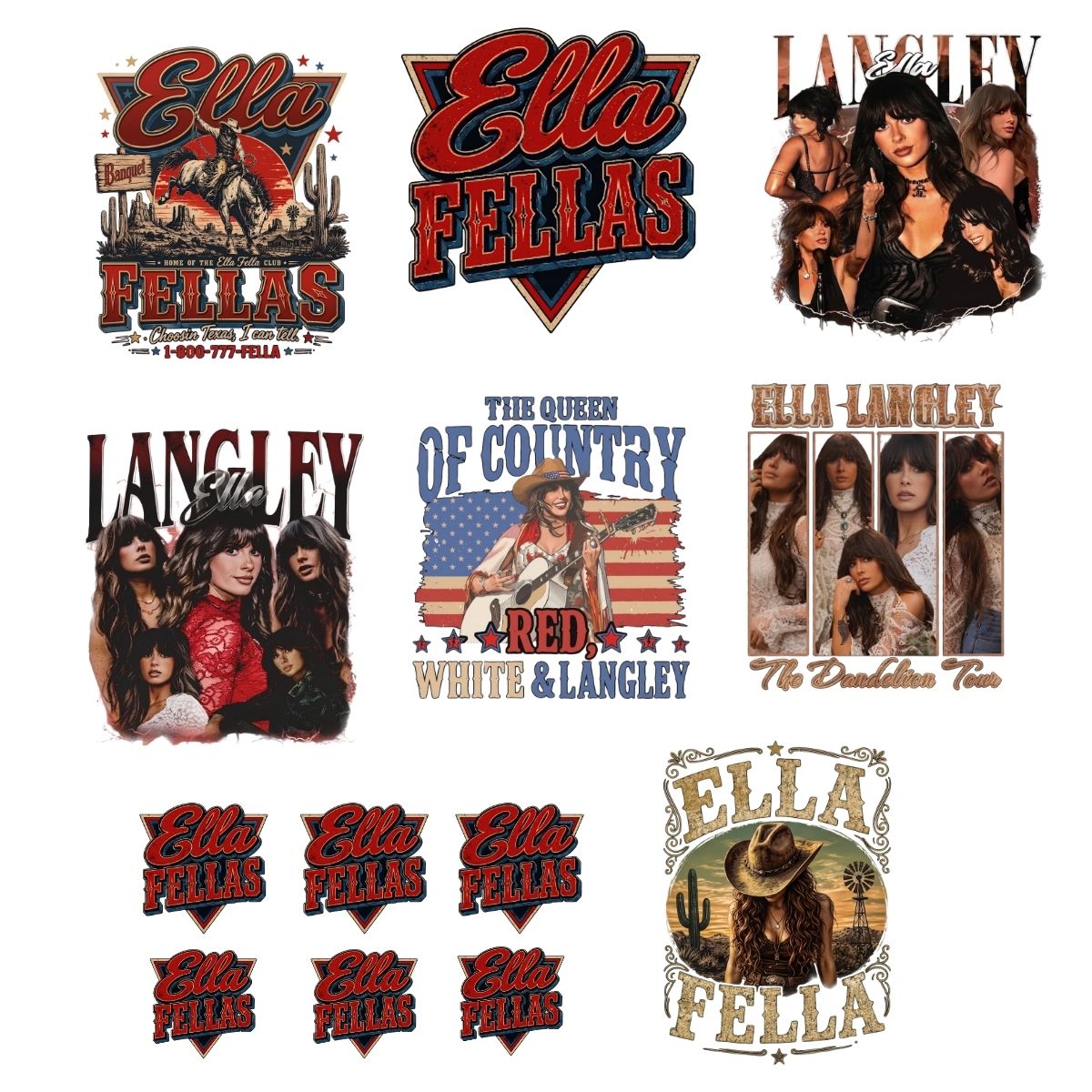 Ella's Fella premade DTF gang sheet-7 adult prints