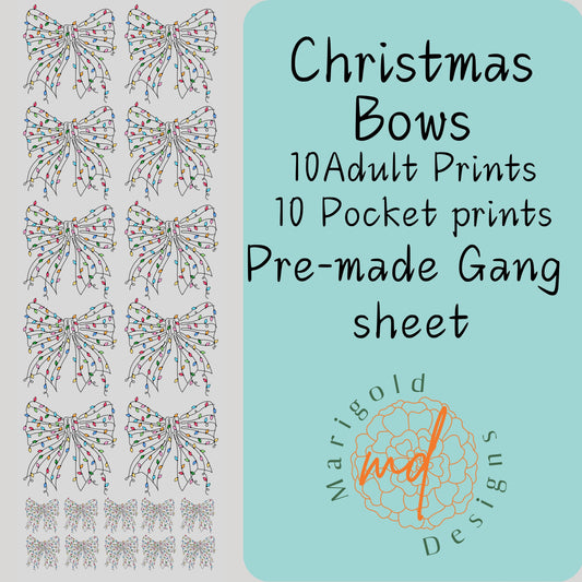 Christmas Bows Gang Sheet