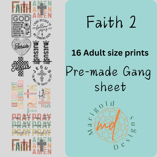Faith 2 Premade DTF Gangsheet, Premade DTF gangsheet