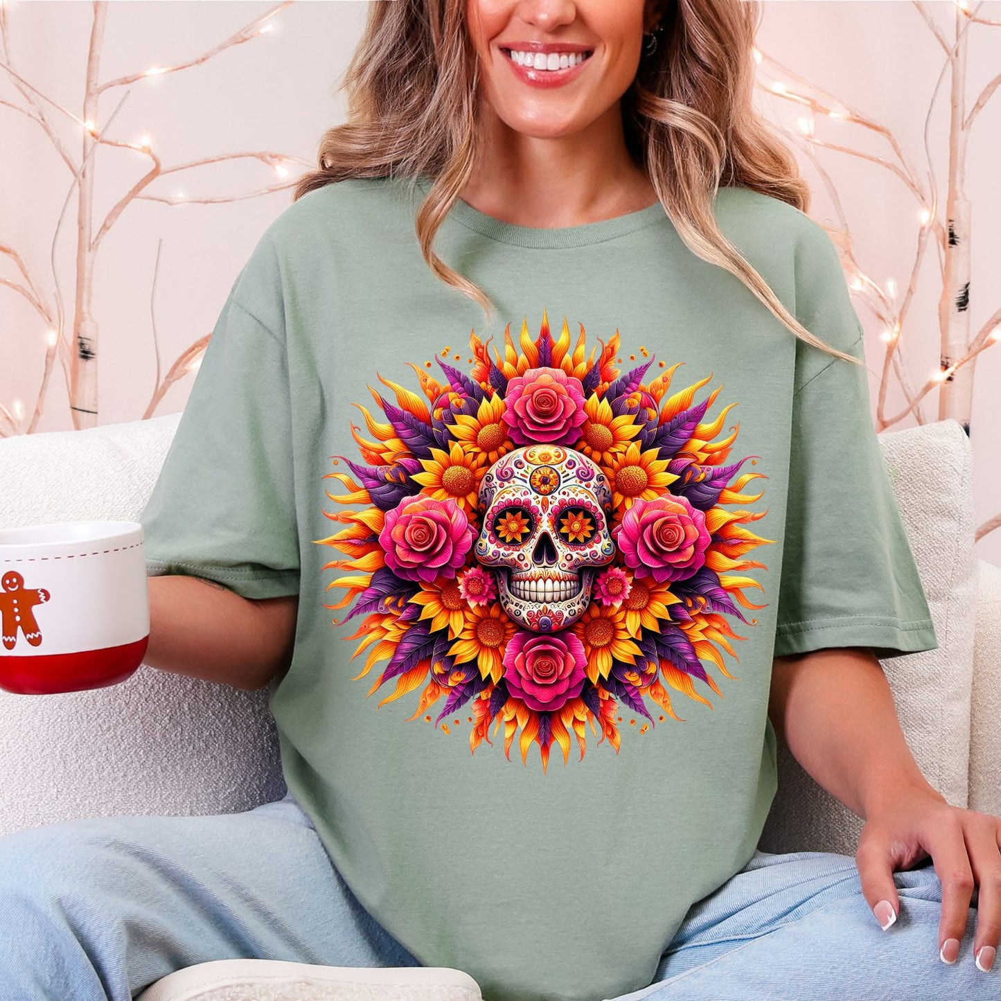 Day of the Dead, Floral Sugar Skull & La Catrina Art, Day of the Dead, premade DTF gang sheet- 12 adult prints (Copy)